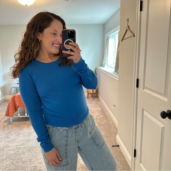 NWT Vanessa Bruno Blue Merino Wool Crewneck Sweater Small - Picture 2 of 15